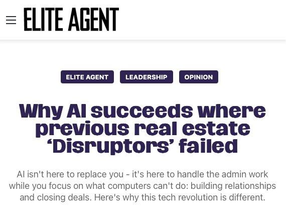 Why AI succeeds where previous real estate ‘Disruptors’ failed